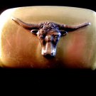 Vintage Cowboy Western Long Horn Belt Buckle Made in U.S.A.