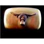 Vintage Cowboy Western Long Horn Belt Buckle Made in U.S.A.