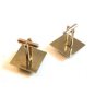 Vintage Silver Tone & Black Carnival Glass Cufflinks