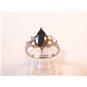 Sterling Silver & Black CZs Ring Size 9