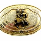 Vintage 1980's 2 Tone Western Square Dance Belt Buckle Not Marked 092314