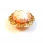 Vintage Gold Tone Shell Cameo Brooch / Pendant