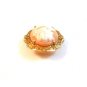 Vintage Gold Tone Shell Cameo Brooch / Pendant