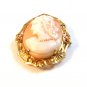 Vintage Gold Tone Shell Cameo Brooch / Pendant