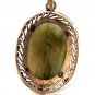 Large Vintage Sterling Silver Moss Agate Pendant