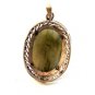 Large Vintage Sterling Silver Moss Agate Pendant