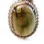 Large Vintage Sterling Silver Moss Agate Pendant