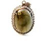 Large Vintage Sterling Silver Moss Agate Pendant