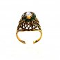 Faux Opal & Faux Green Garnets 18KHGE Ring Size 8 Unbranded 63015