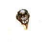 Faux Opal & Faux Green Garnets 18KHGE Ring Size 8 Unbranded 63015