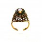Faux Opal & Faux Green Garnets 18KHGE Ring Size 8 Unbranded 63015