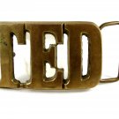 Vintage Solid Brass TED Belt Buckle 11072013
