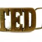 Vintage Solid Brass TED Belt Buckle 11072013
