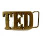Vintage Solid Brass TED Belt Buckle 11072013