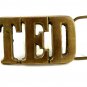 Vintage Solid Brass TED Belt Buckle 11072013