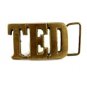 Vintage Solid Brass TED Belt Buckle 11072013