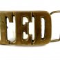 Vintage Solid Brass TED Belt Buckle 11072013