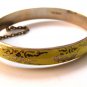 Vintage Siam Sterling Silver Yellow Niello Enamel Dancer Bracelet