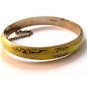 Vintage Siam Sterling Silver Yellow Niello Enamel Dancer Bracelet