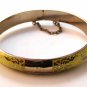 Vintage Siam Sterling Silver Yellow Niello Enamel Dancer Bracelet
