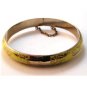 Vintage Siam Sterling Silver Yellow Niello Enamel Dancer Bracelet