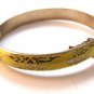 Vintage Siam Sterling Silver Yellow Niello Enamel Dancer Bracelet