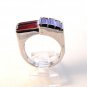 Vintage Sterling Silver Amythests Garnets Ring Sz 8