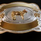 2007 Silver & Gold 2 Tone Livestock Show Steer Belt Buckle by Justin