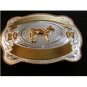 2007 Silver & Gold 2 Tone Livestock Show Steer Belt Buckle by Justin