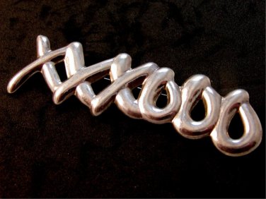 Vintage Sterling Silver Xs & Os Hugs Kisses Brooch