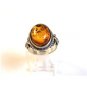 Sterling Silver & Baltic Amber Ring Size 8