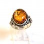 Sterling Silver & Baltic Amber Ring Size 8