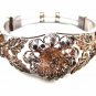 True Vintage 1930's - 1950's Silver Flower Bracelet Unmarked 110714