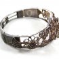 True Vintage 1930's - 1950's Silver Flower Bracelet Unmarked 110714