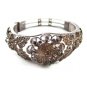 True Vintage 1930's - 1950's Silver Flower Bracelet Unmarked 110714
