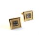 Vintage Gold Tone & Rhinestones Cufflinks