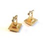 Vintage Gold Tone & Rhinestones Cufflinks