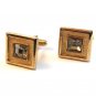 Vintage Gold Tone & Rhinestones Cufflinks