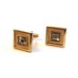 Vintage Gold Tone & Rhinestones Cufflinks