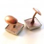 Vintage Deco Gold Tone Goldish Celluloid Cuff Links - A