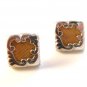 Vintage Deco Gold Tone Goldish Celluloid Cuff Links - A