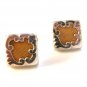 Vintage Deco Gold Tone Goldish Celluloid Cuff Links - A