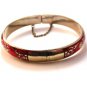 Vintage Siam Sterling Silver Red Niello Enamel Dancer Bracelet