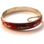 Vintage Siam Sterling Silver Red Niello Enamel Dancer Bracelet