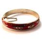 Vintage Siam Sterling Silver Red Niello Enamel Dancer Bracelet