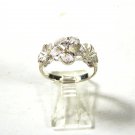 Sterling Silver Sparkley CZ Flower  Ring Size 7 Unbranded 7815 Made In Peru