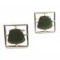 Vintage Silver Tone & Green Cufflinks By Sarah Coventry
