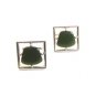 Vintage Silver Tone & Green Cufflinks By Sarah Coventry