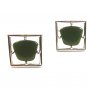 Vintage Silver Tone & Green Cufflinks By Sarah Coventry