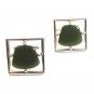 Vintage Silver Tone & Green Cufflinks By Sarah Coventry